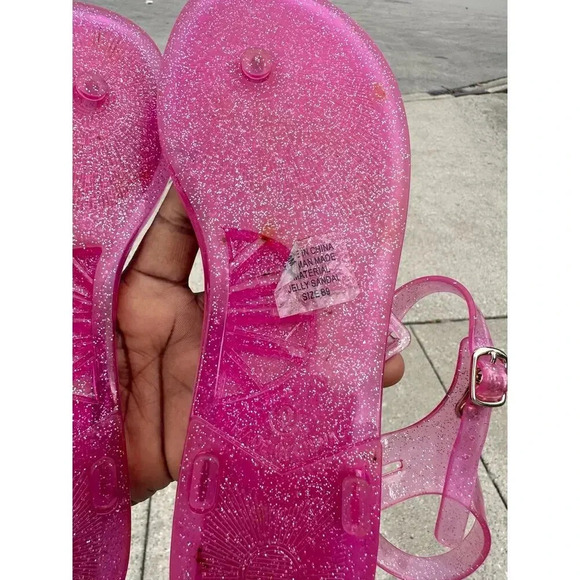 Kate Spade Pink Yari Glitter Jelly Sandals Size 9 - Picture 5 of 8